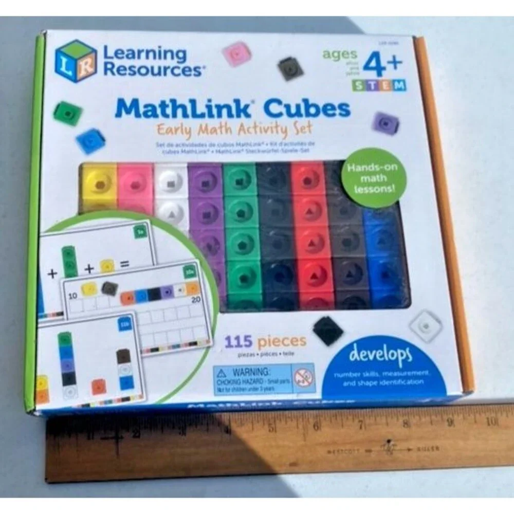 Learning Resources MathLink Cubes Early Math Activity Set - 115 Pieces-ages 4+